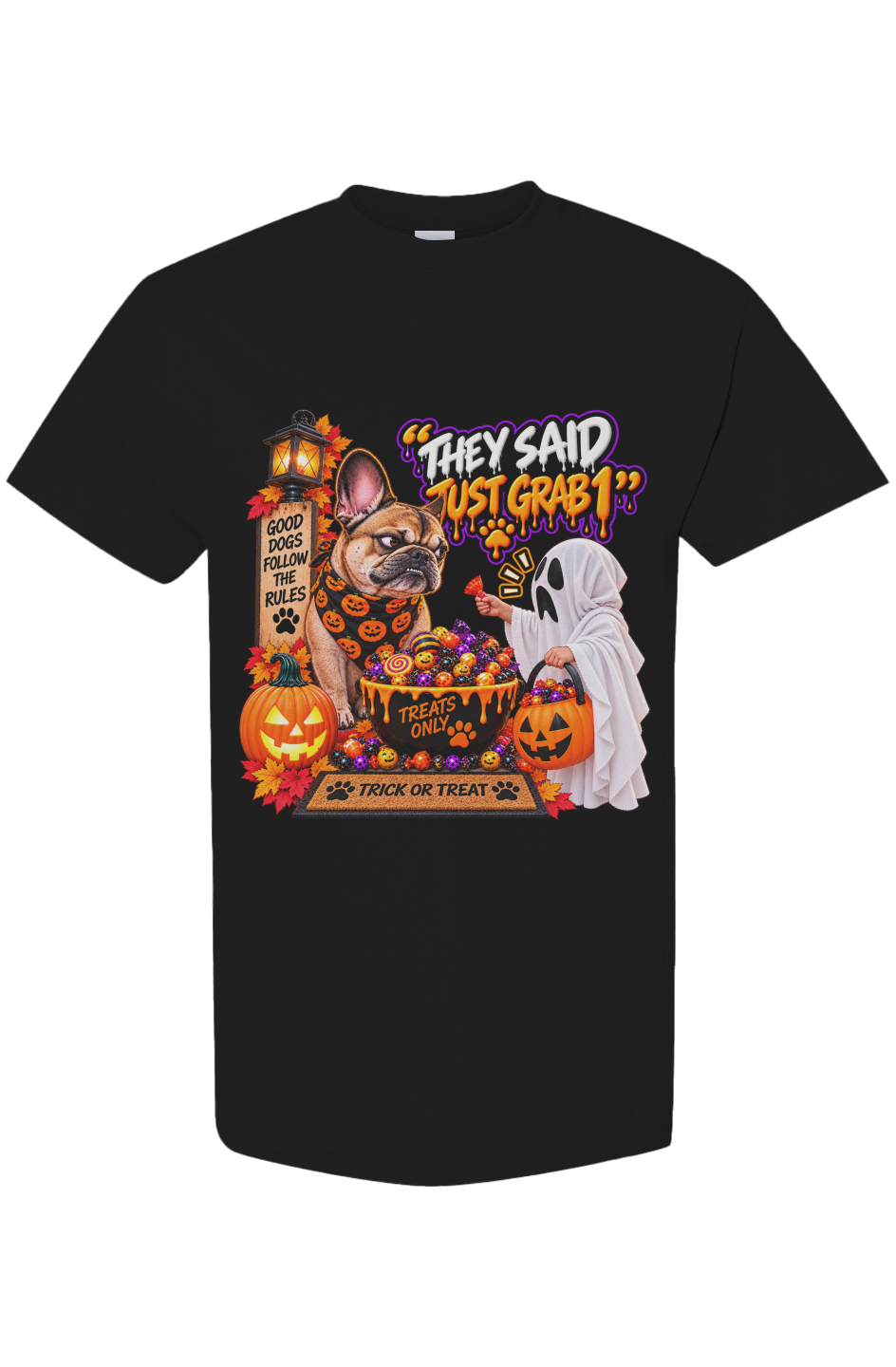 They Said Just Grab 1 Boujee Dogz Halloween tee, black