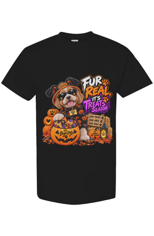 That's Not a Ghost. That's My Blanket. Boujee Dogz Halloween tee, black