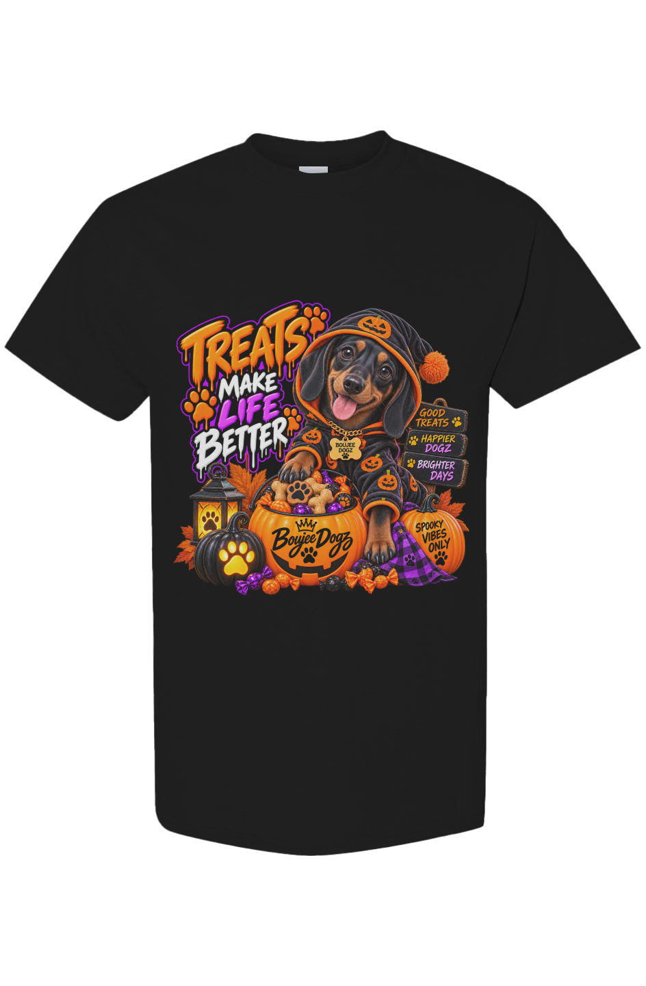 I Ate the Evidence. Boujee Dogz Halloween tee, black