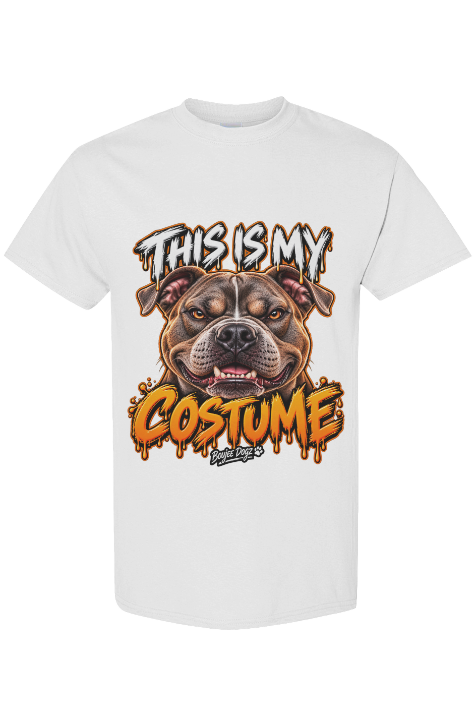 This Is My Costume — Pit Bull Boujee Dogz Halloween tee, white
