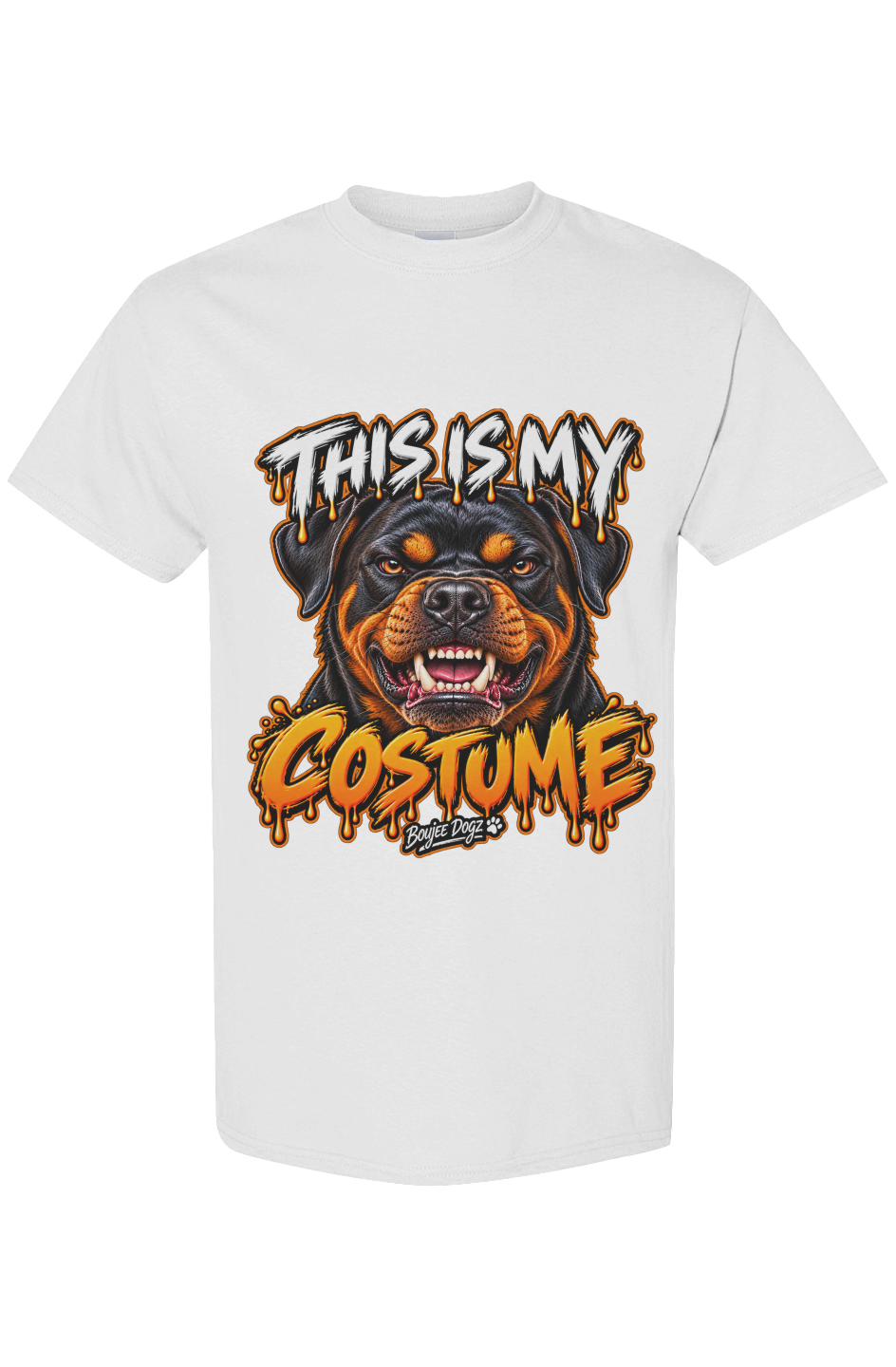 This Is My Costume — Rottweiler Boujee Dogz Halloween tee, white